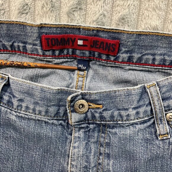 VTG Tommy Hilfiger Jeans Y2K Mens 36 Straight Relaxed Blue Denim Mexico 35x31 - Picture 3 of 9